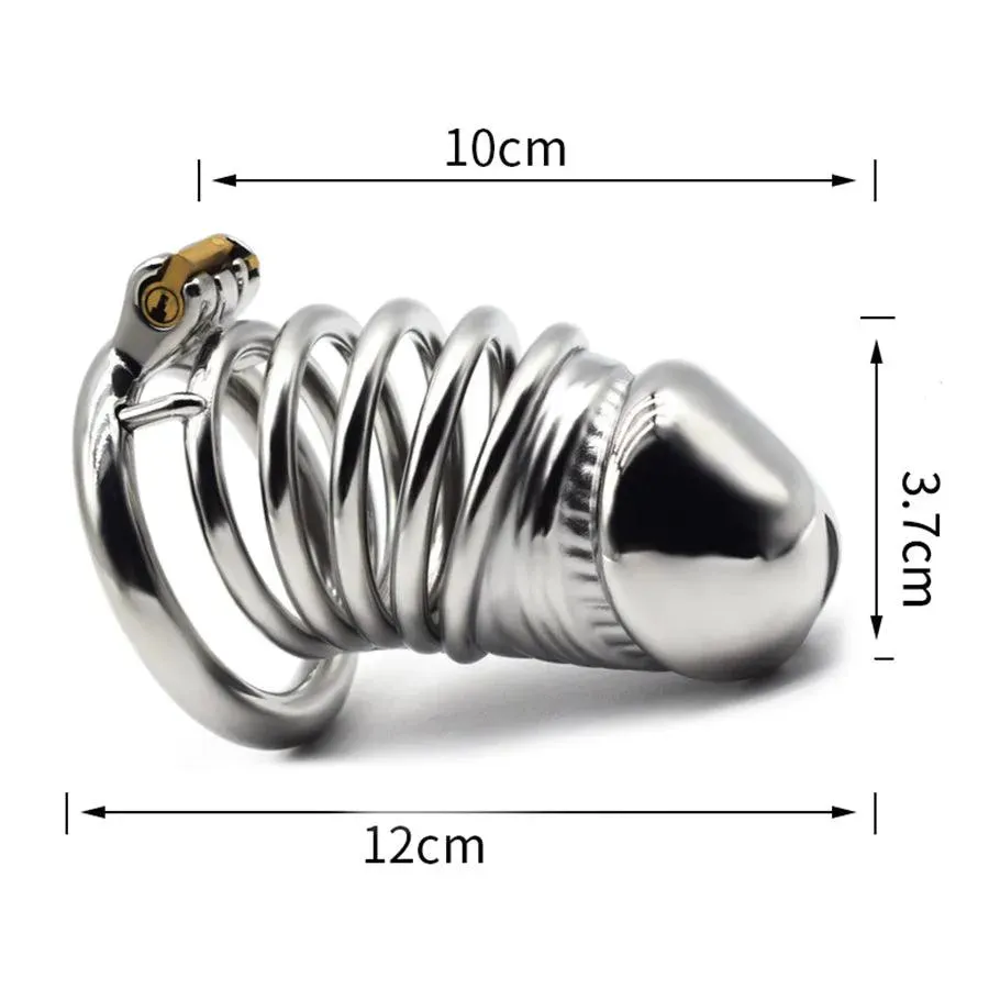 120mm Realistic Steel Male Chastity Lock Toy