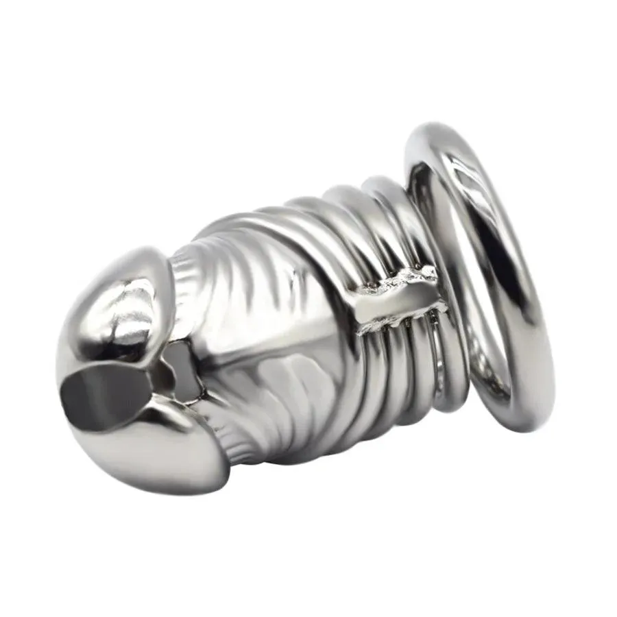 120mm Realistic Steel Male Chastity Lock Toy