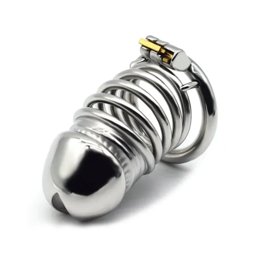 120mm Realistic Steel Male Chastity Lock Toy