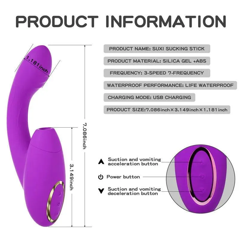 2 in 1 Sucking G Spot Vibrator for Women