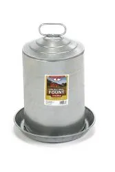 3 Gallon Double Wall Metal Poultry Fountain