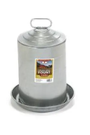 3 Gallon Double Wall Metal Poultry Fountain