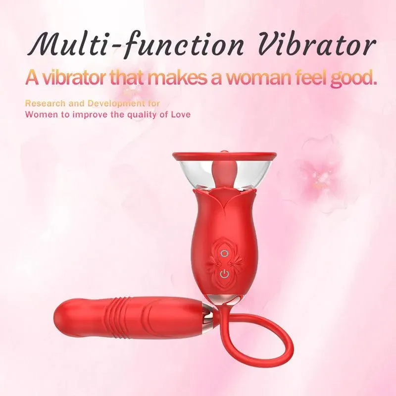 3-In-1 Multiple Pleasure Rose Toy Vibrator for Women