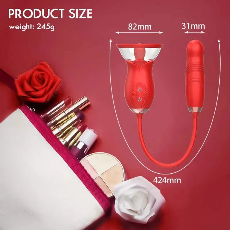3-In-1 Multiple Pleasure Rose Toy Vibrator for Women