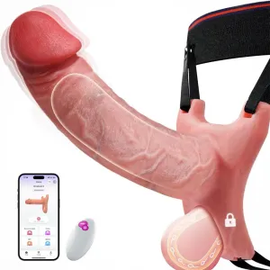 5-in-1 Strap on Hollow Dildo Penis Sleeve Male Vibrator Remote Control Multiple Modes