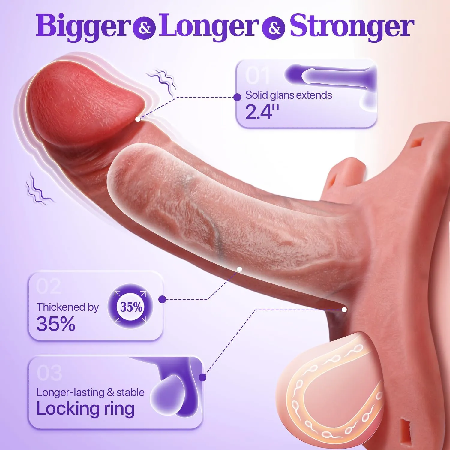 5-in-1 Strap on Hollow Dildo Penis Sleeve Male Vibrator Remote Control Multiple Modes