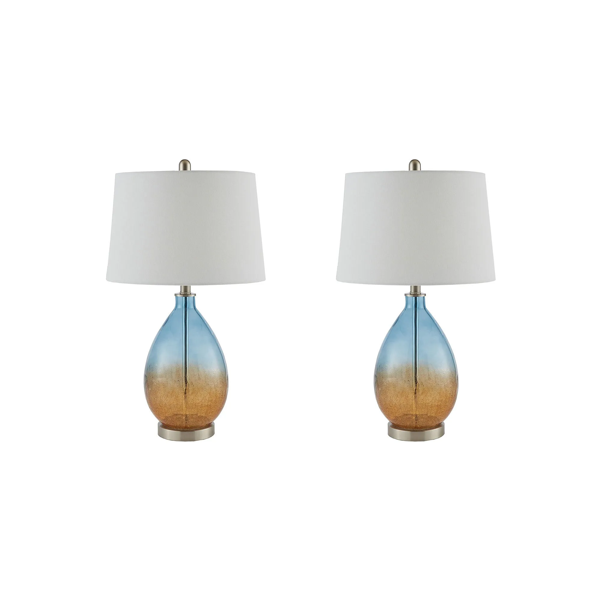 510 Design Cortina Set Of 2-Pc Glass Table Lamp - BLUE ONE SIZE
