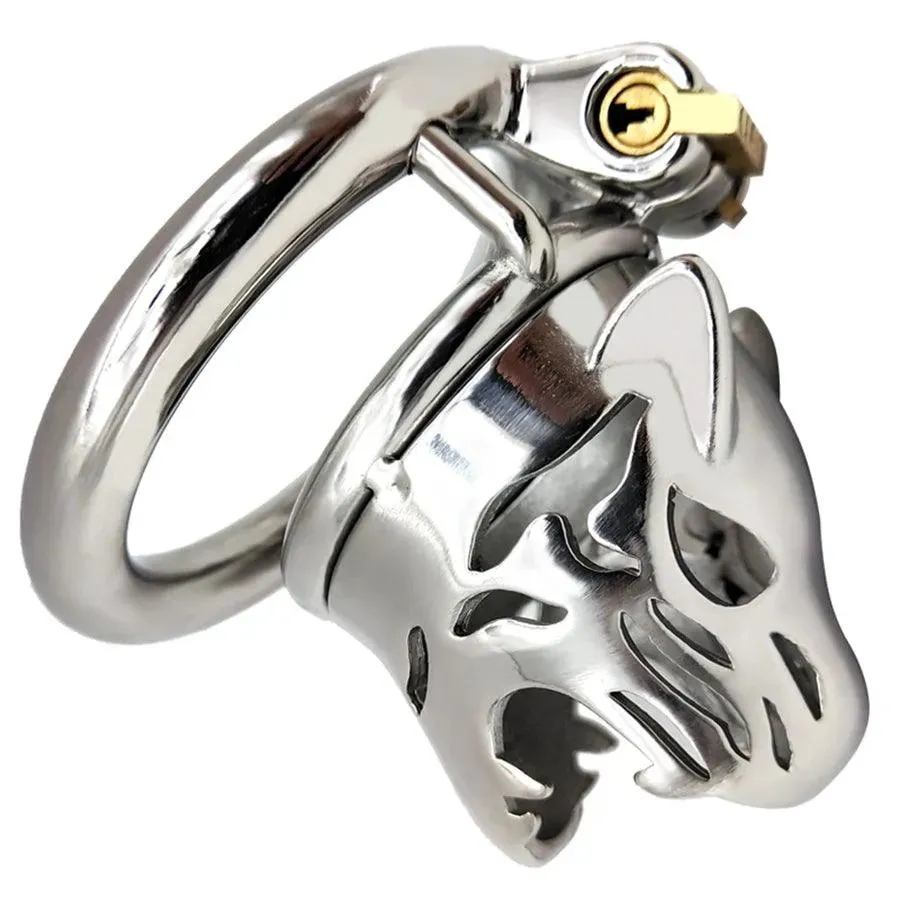 60mm Tiger Head Cock Chastity Cage