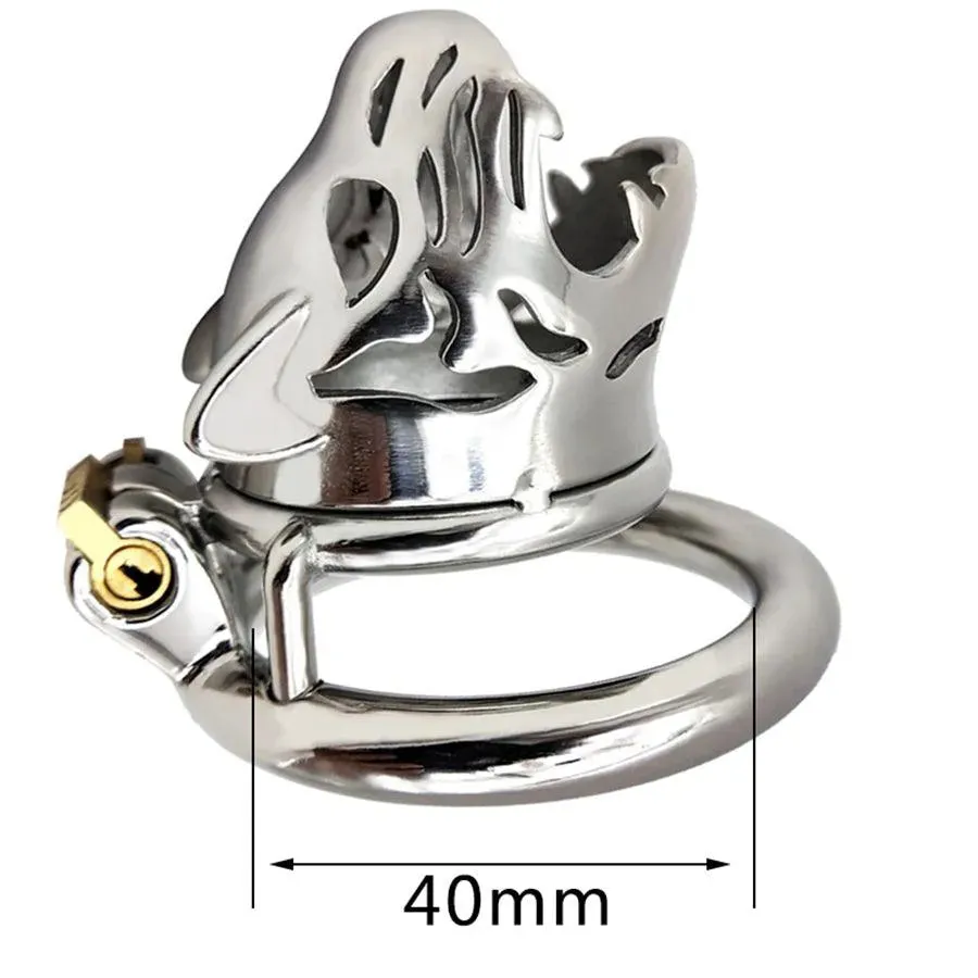 60mm Tiger Head Cock Chastity Cage