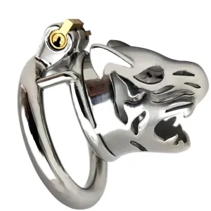 60mm Tiger Head Cock Chastity Cage