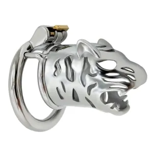 65mm Steel Tiger Head Male Chastity Cage