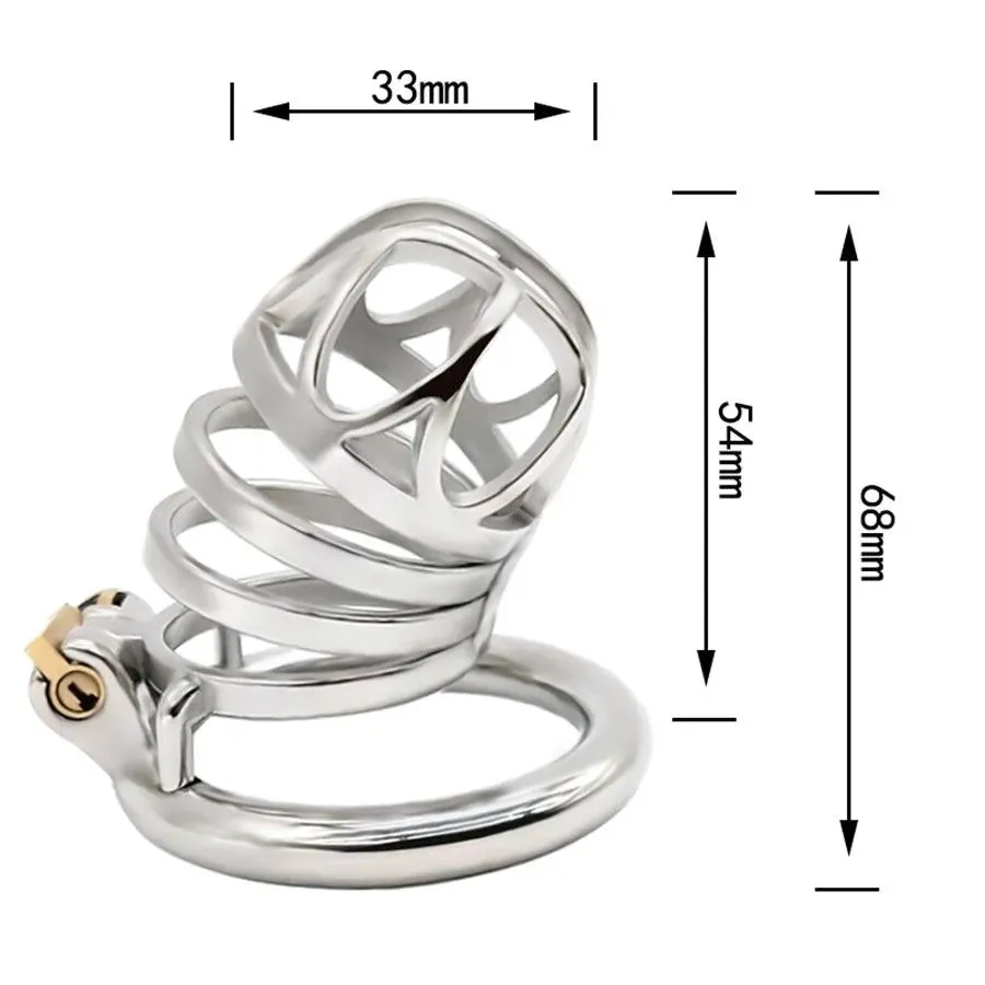 68mm Steel Male Chastity Cage for BDSM