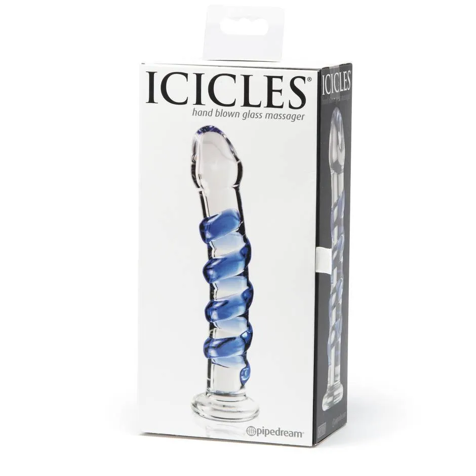 7 Inch Textured Glass Dildo - Great For Temperature Play!