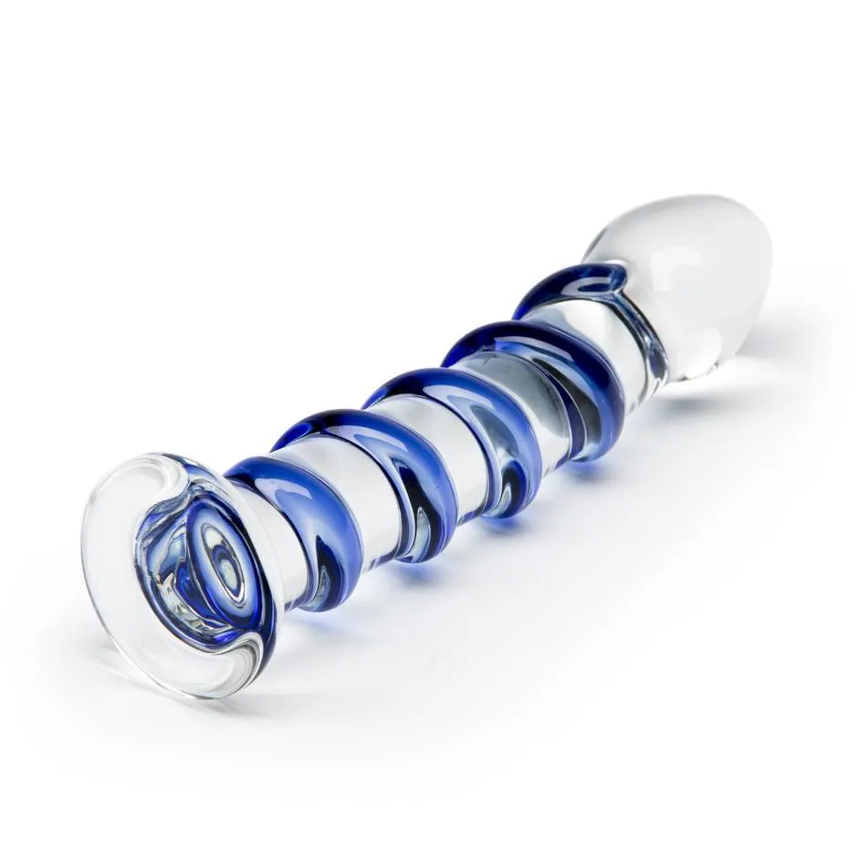 7 Inch Textured Glass Dildo - Great For Temperature Play!