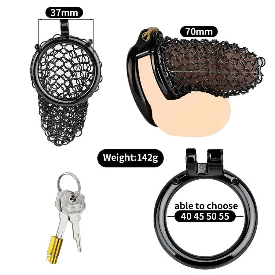 70mm Metal Mesh Male Chastity Cage