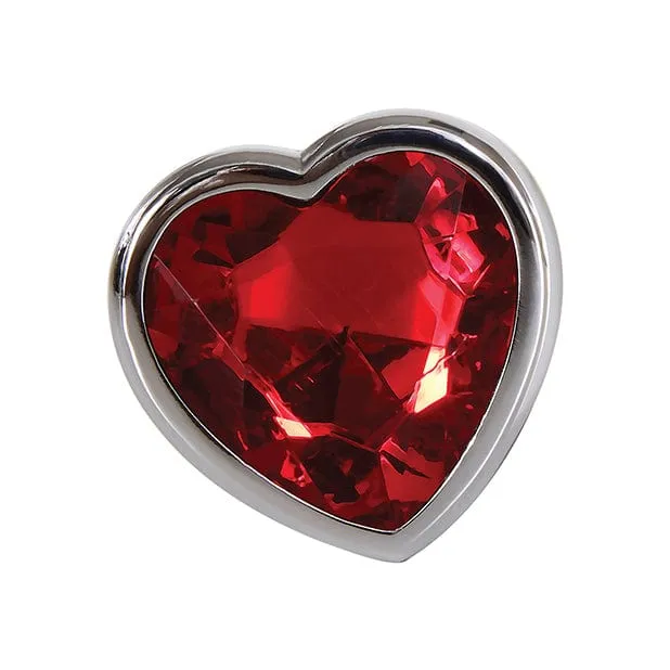 Adam & Eve - Heart Gem Metal Anal Plug Large (Red/Chrome)