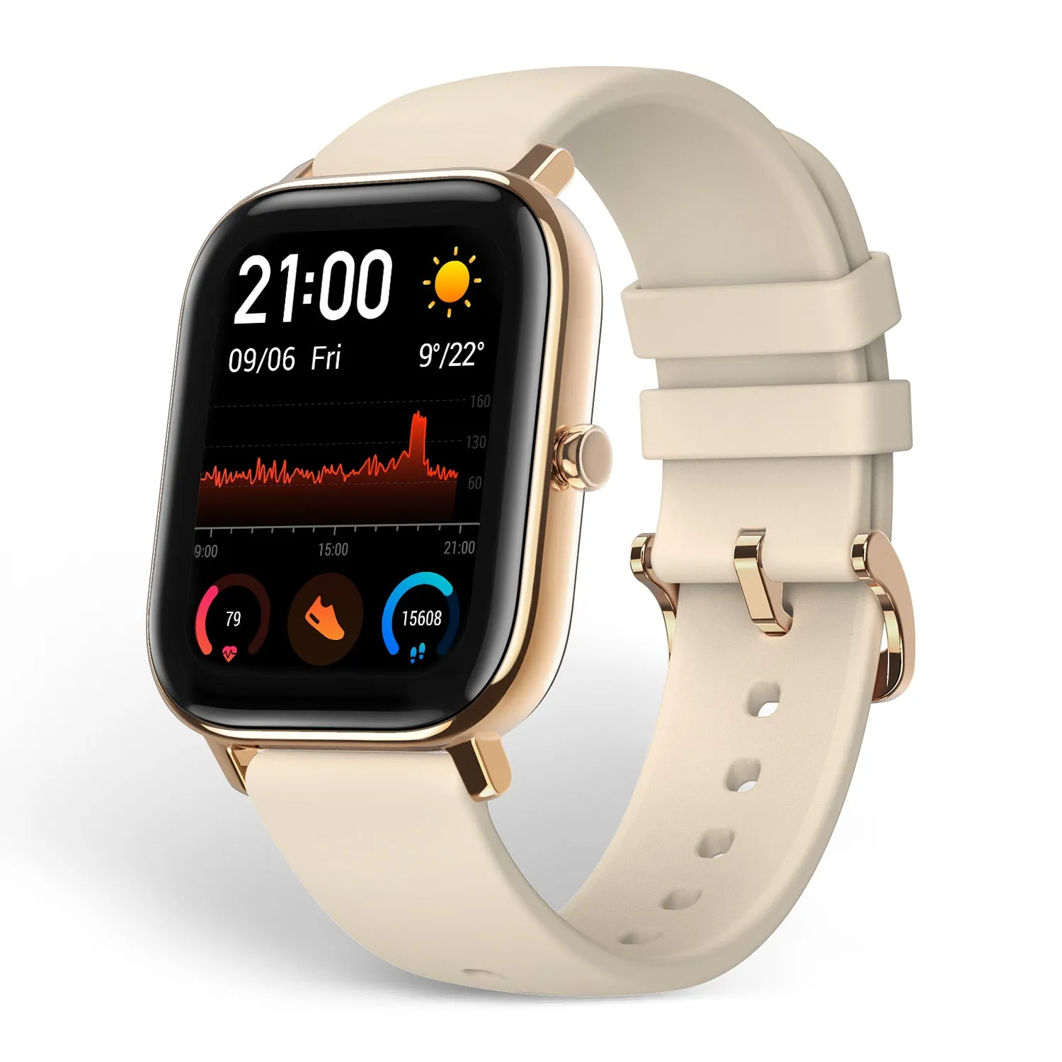 Amazfit 572314 GTS Fitness Smartwatch with Heart Rate Monitor, Gold