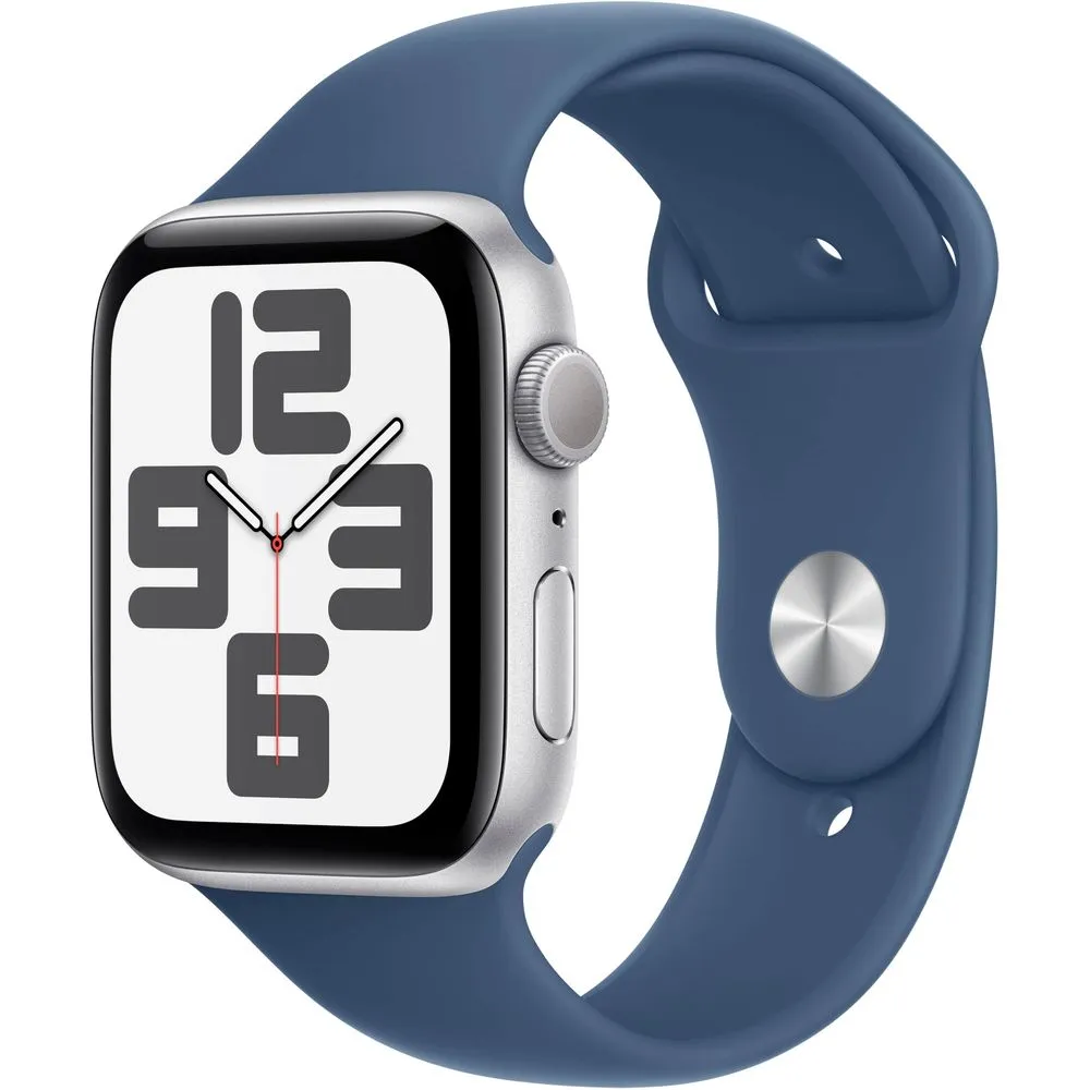 Apple Watch SE 2 44mm Silver Aluminum - Denim Sport Band MXEQ3LL/A
