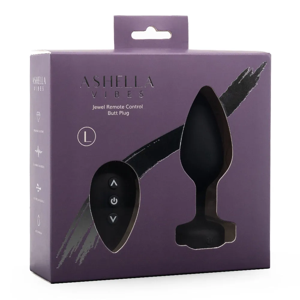 Ashella Vibes Remote Control Vibrating Jewel Butt Plug - Large