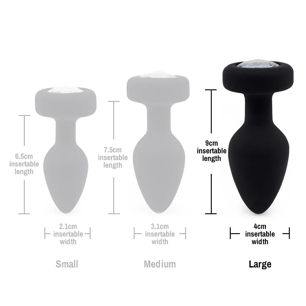 Ashella Vibes Remote Control Vibrating Jewel Butt Plug - Large