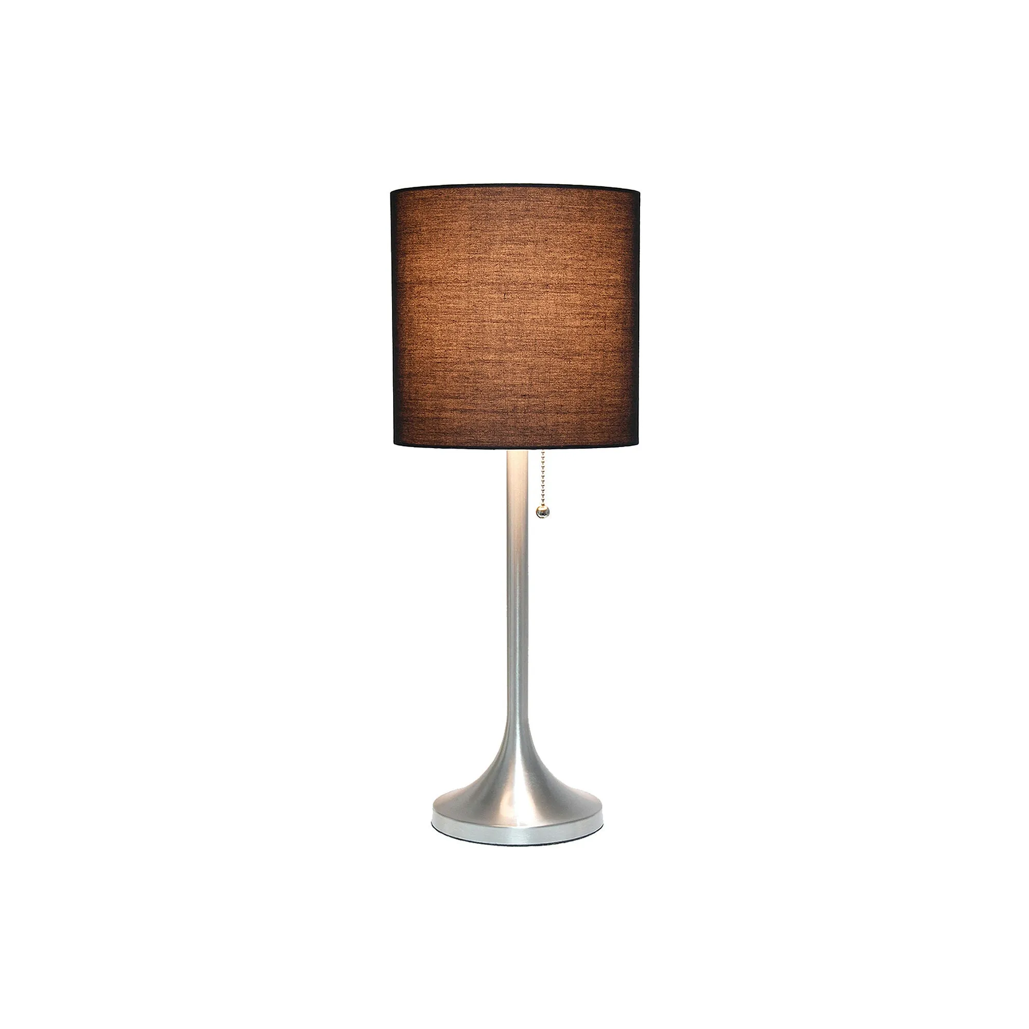 Asstd National Brand Brushed Nickel Tapered With Black Shade Metal Table Lamp - BLACK BR NICKEL ONE SIZE