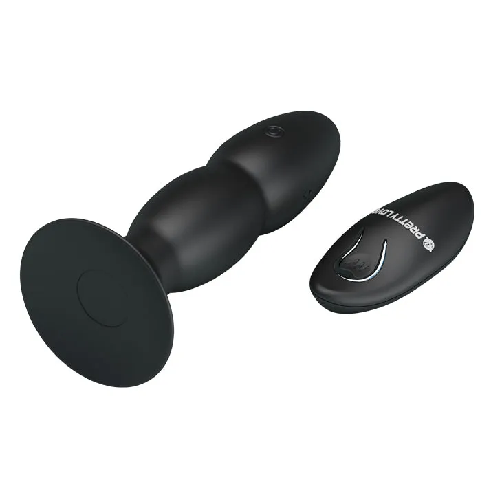 Butt Plug Rimming - Beaded Vibrating Remote-Control Anal Plug
