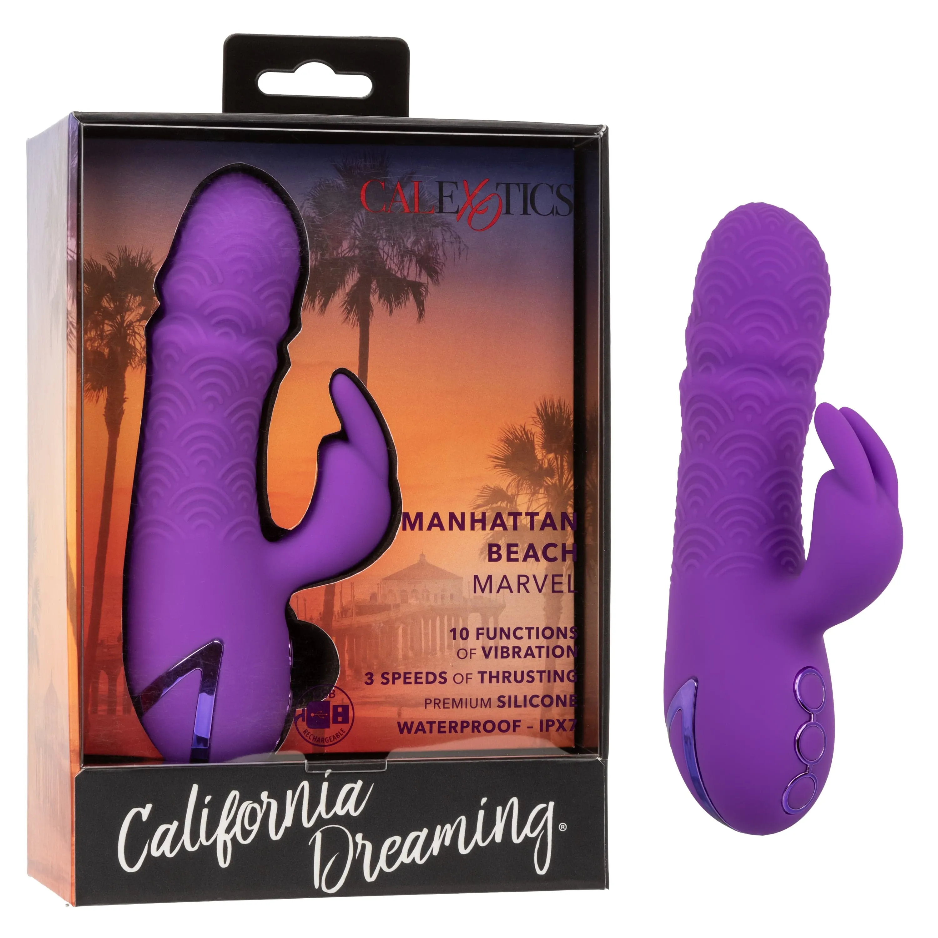 California Exotics - California Dreaming Manhattan Beach Marvel Rabbit Vibrator (Purple)