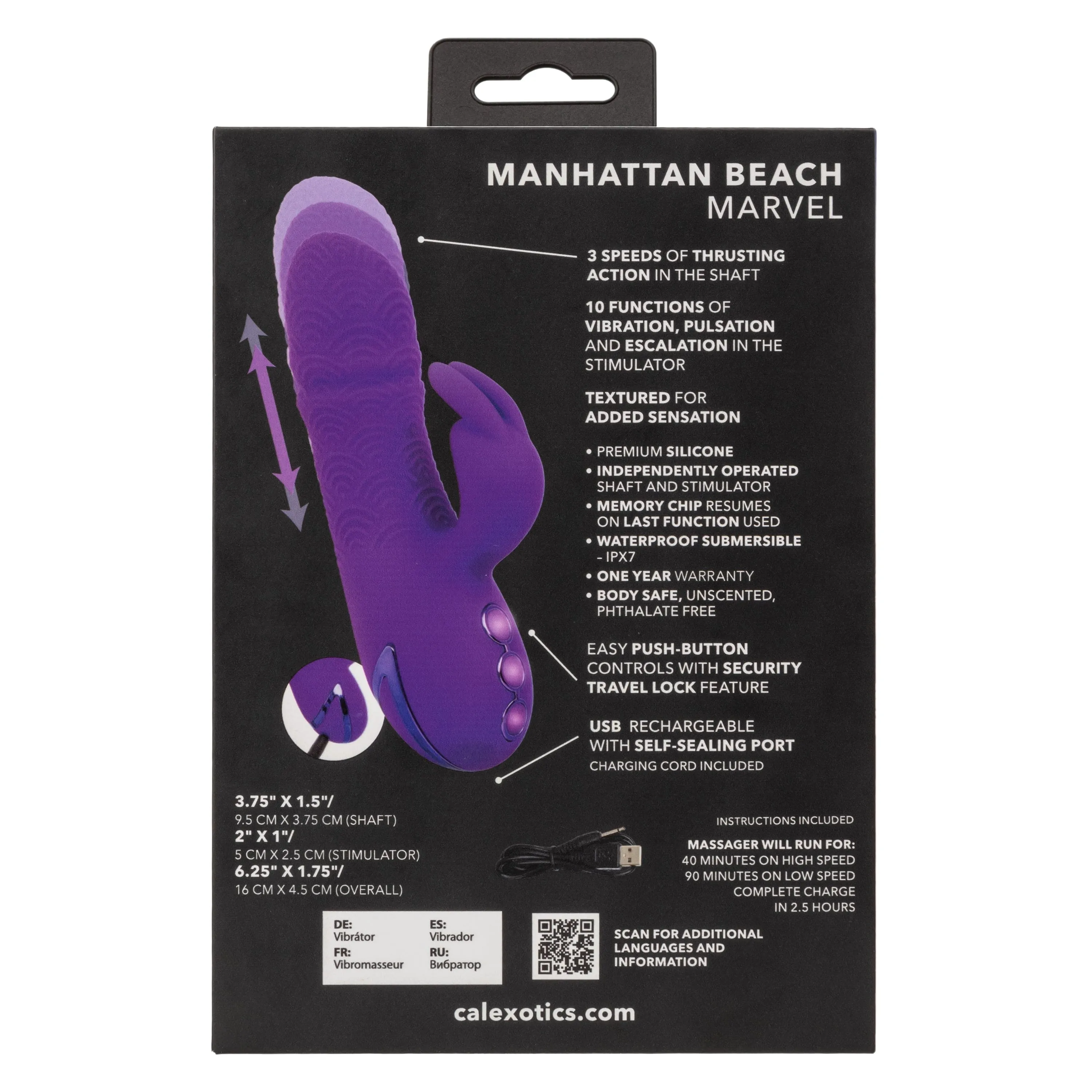 California Exotics - California Dreaming Manhattan Beach Marvel Rabbit Vibrator (Purple)
