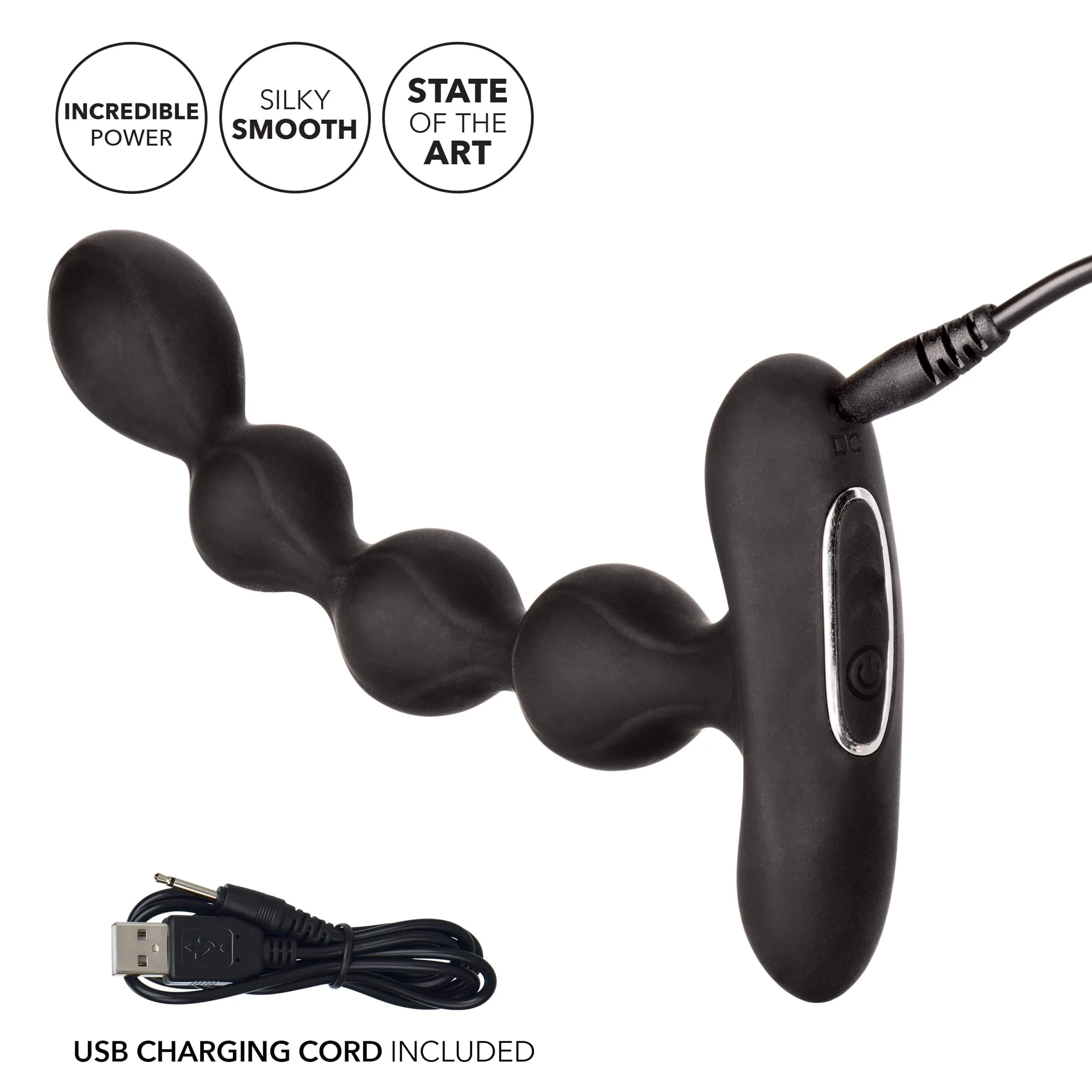 California Exotics - Eclipse Vibrating Slender Anal Beads (Black)