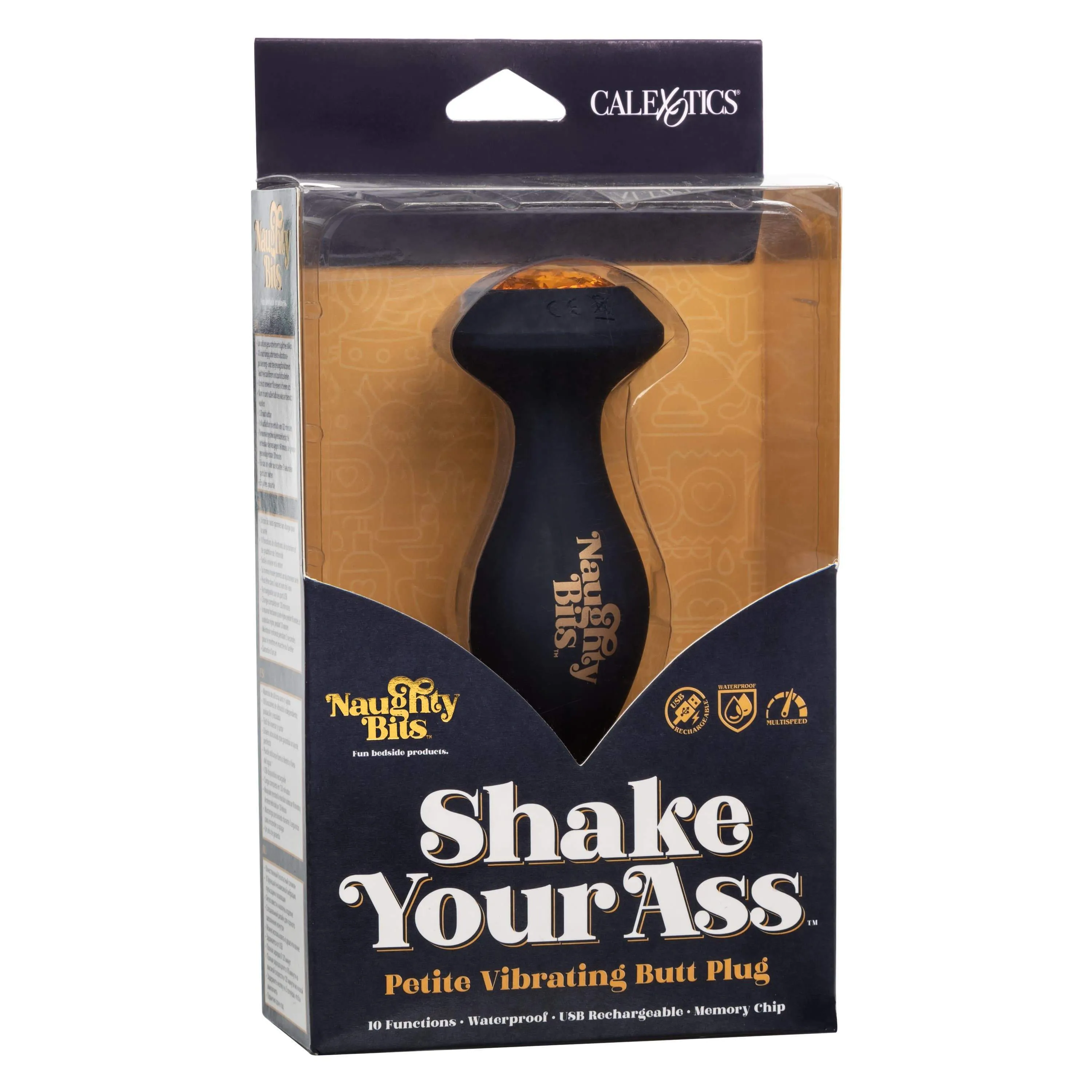 California Exotics - Naughty Bits Shake Your Ass Petite Vibrating Butt Plug (Black)