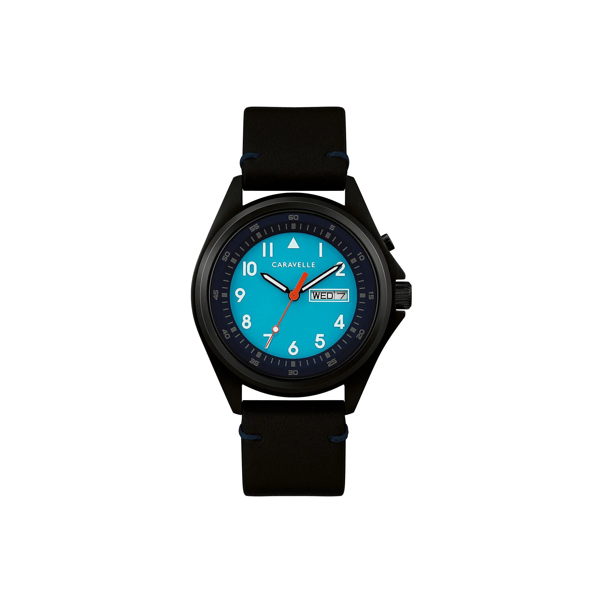 Caravelle Designed By Bulova Mens Black Leather Strap Watch 45C118 - NO COLOR ONE SIZE
