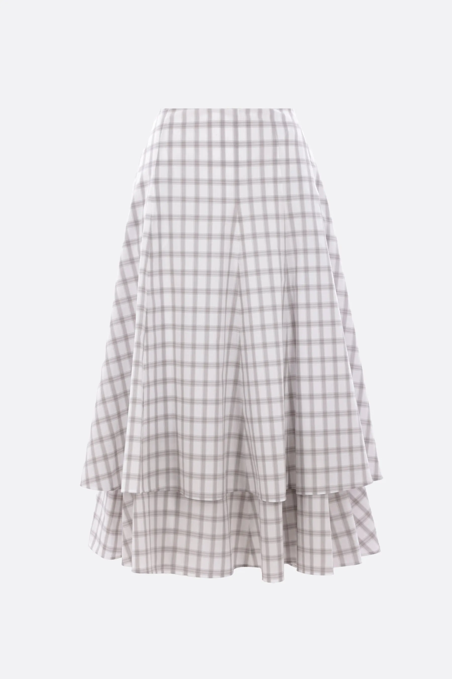 check poplin double-layer skirt
