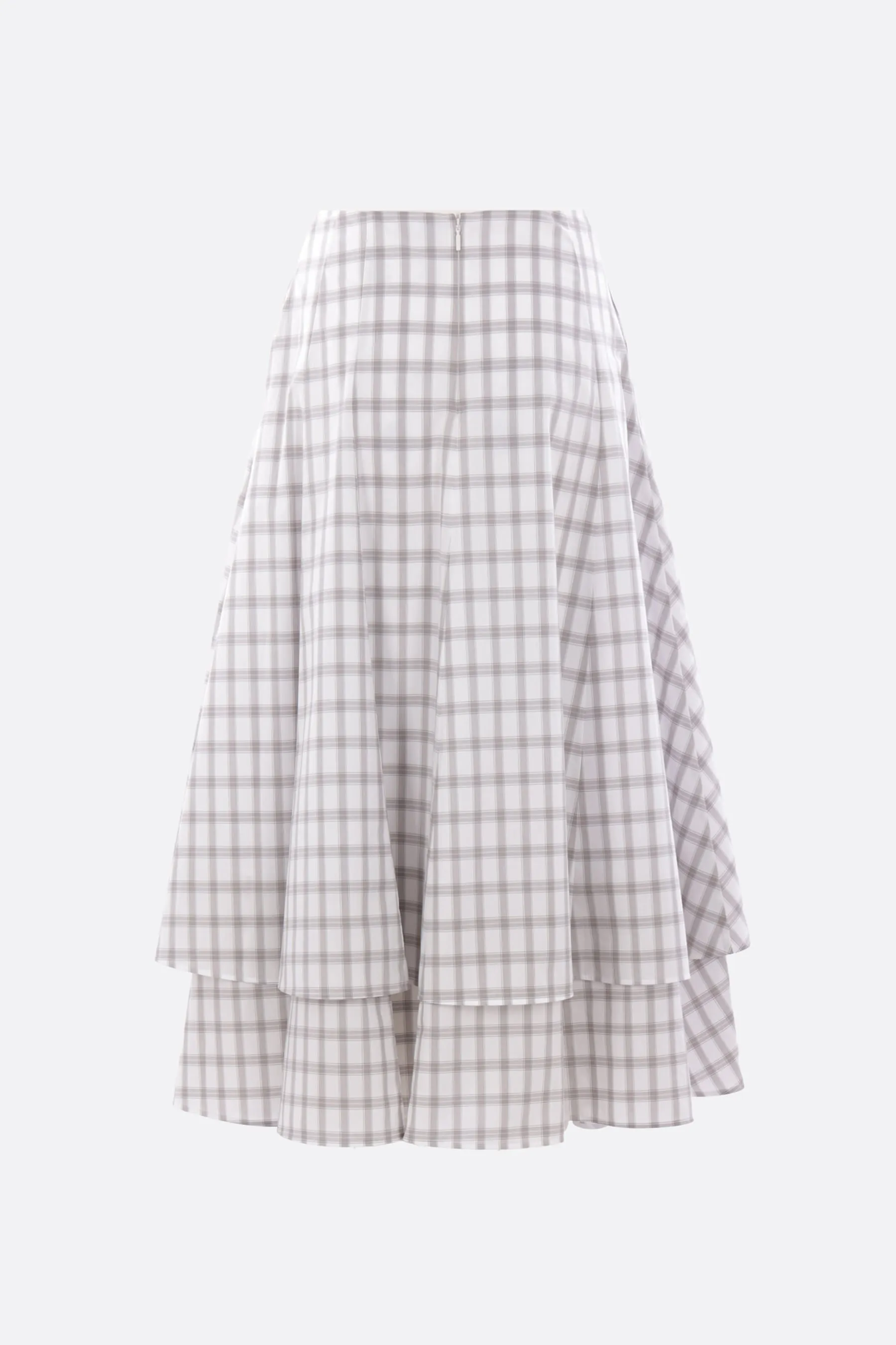 check poplin double-layer skirt