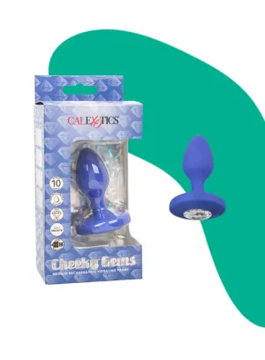 Cheeky Gems MEDIUM RECHARGEABLE VIBRATING Butt Plug Blue