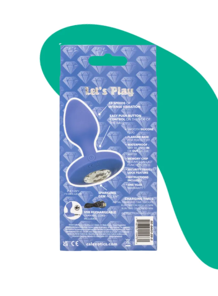 Cheeky Gems MEDIUM RECHARGEABLE VIBRATING Butt Plug Blue