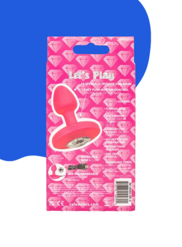 Cheeky Gems SMALL RECHARGEABLE VIBRATING Butt Plug Hot Pink
