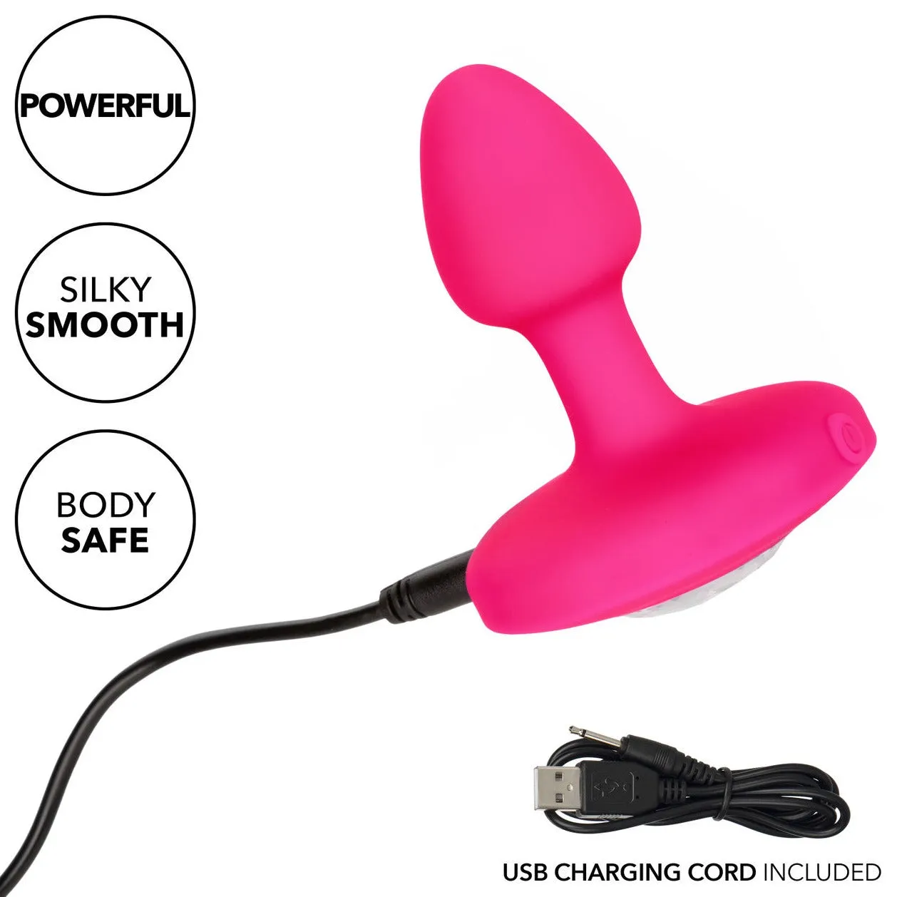 Cheeky Gems SMALL RECHARGEABLE VIBRATING Butt Plug Hot Pink