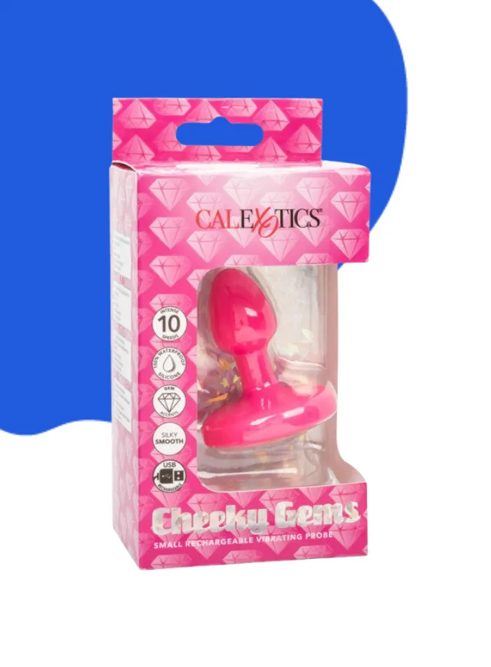 Cheeky Gems SMALL RECHARGEABLE VIBRATING Butt Plug Hot Pink