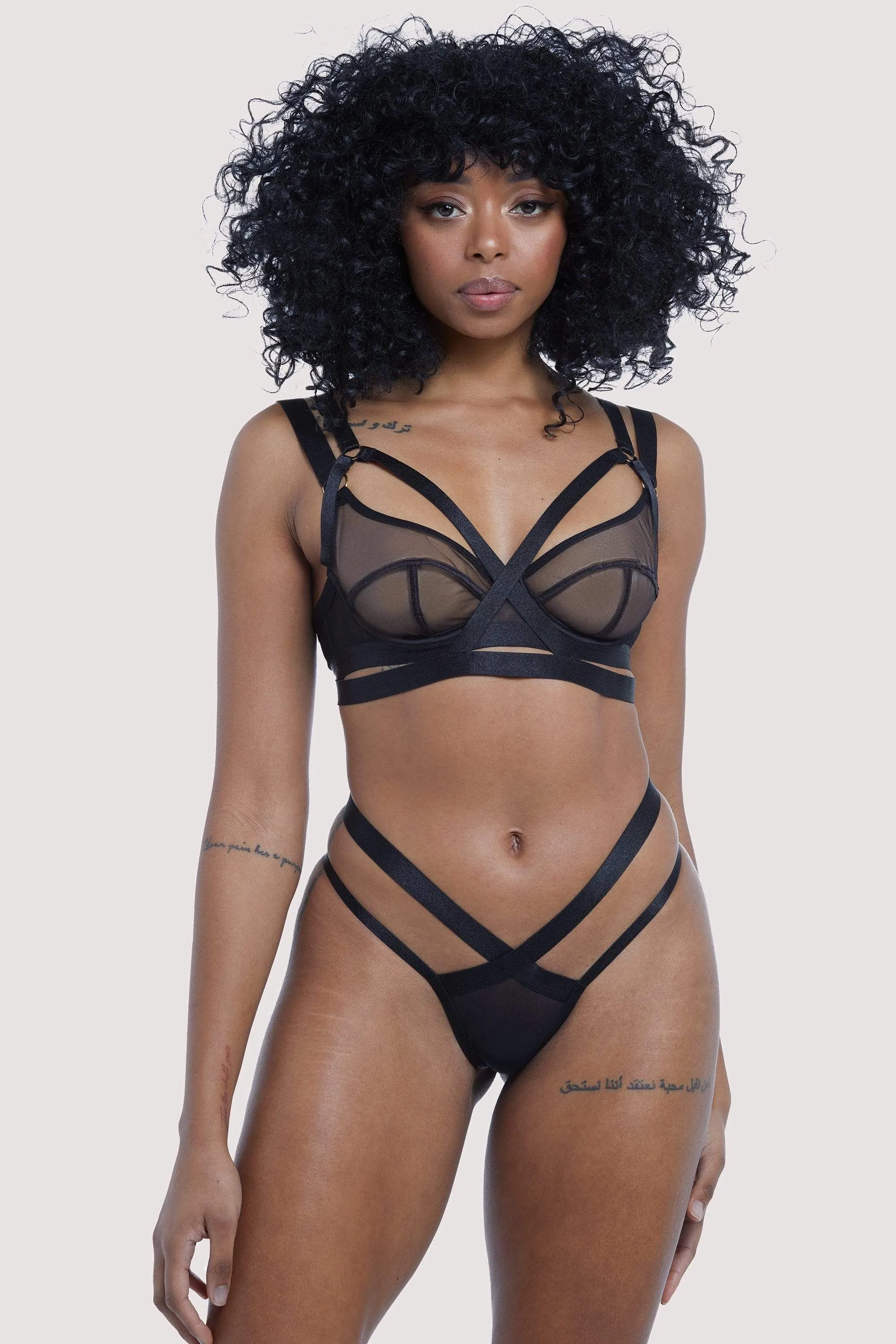 Danielle Black Harness Balcony Bra