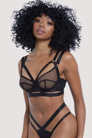 Danielle Black Harness Balcony Bra
