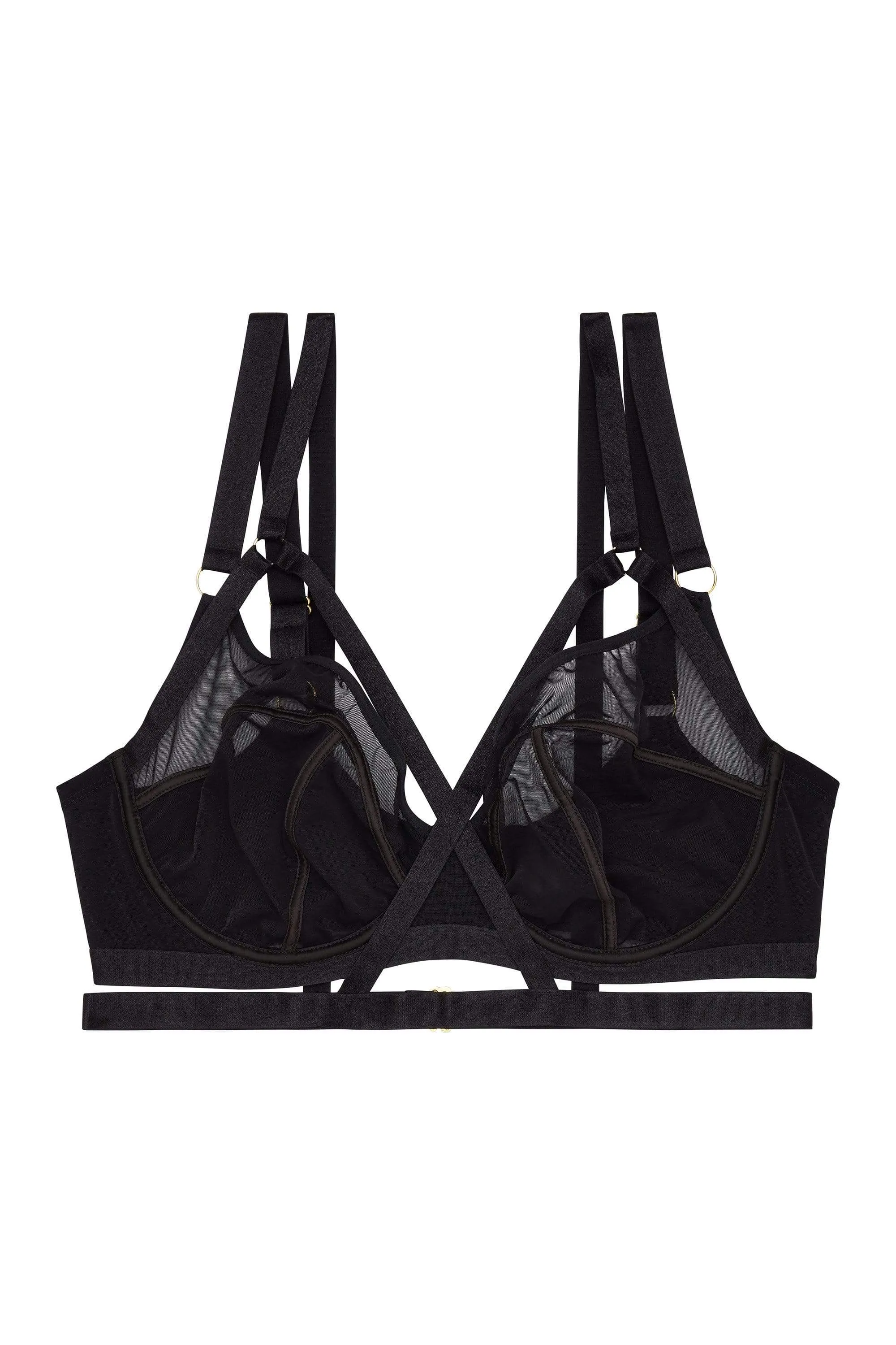 Danielle Black Harness Balcony Bra
