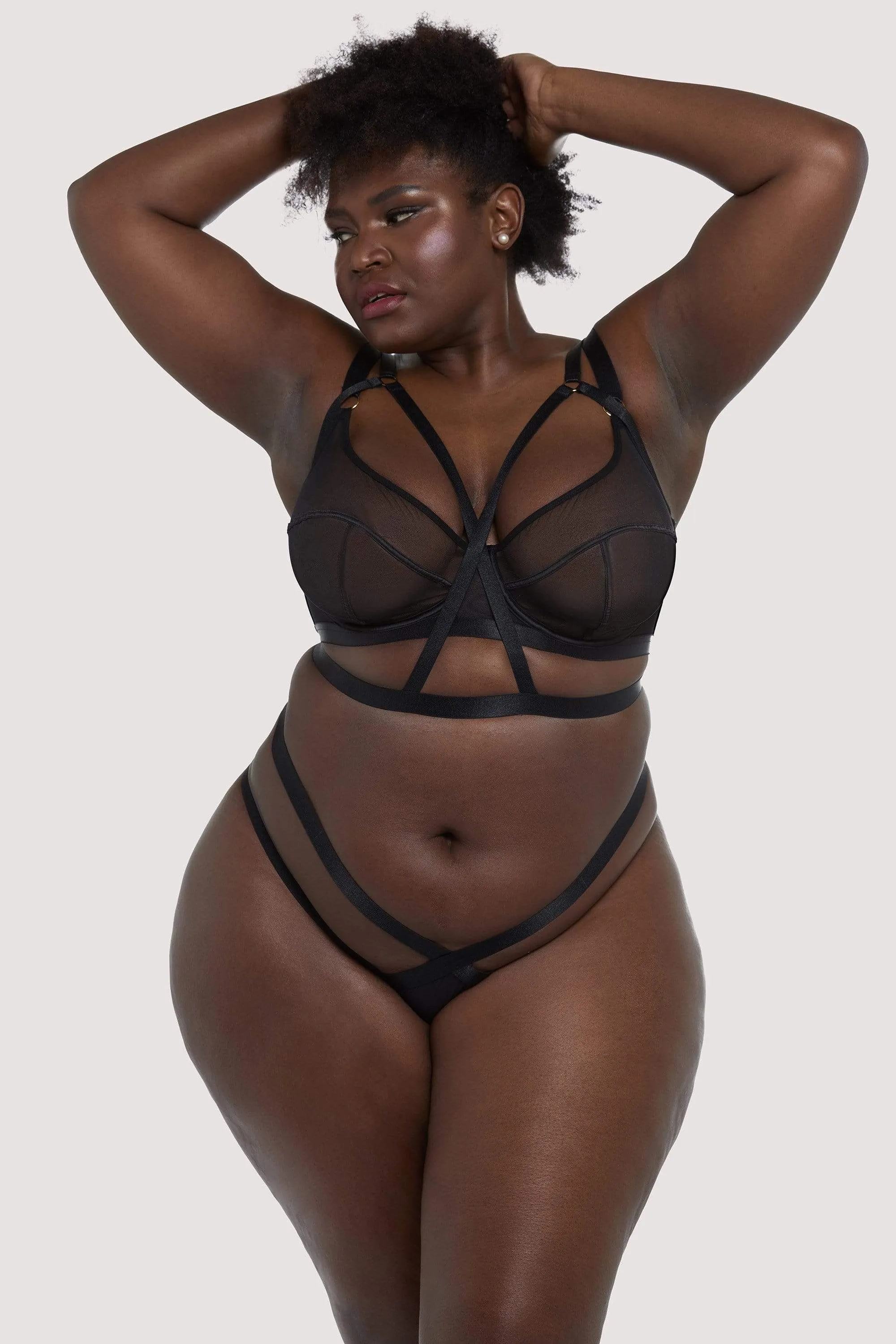 Danielle Black Harness Balcony Bra