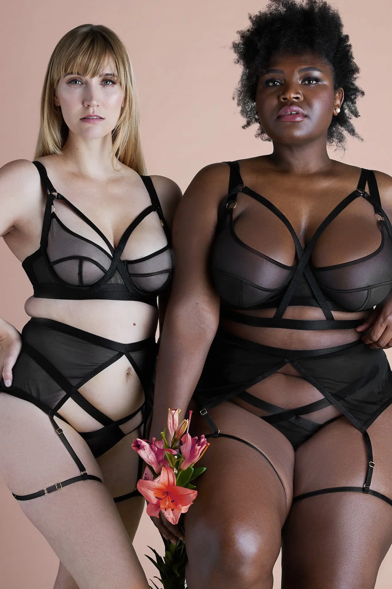 Danielle Black Harness Balcony Bra