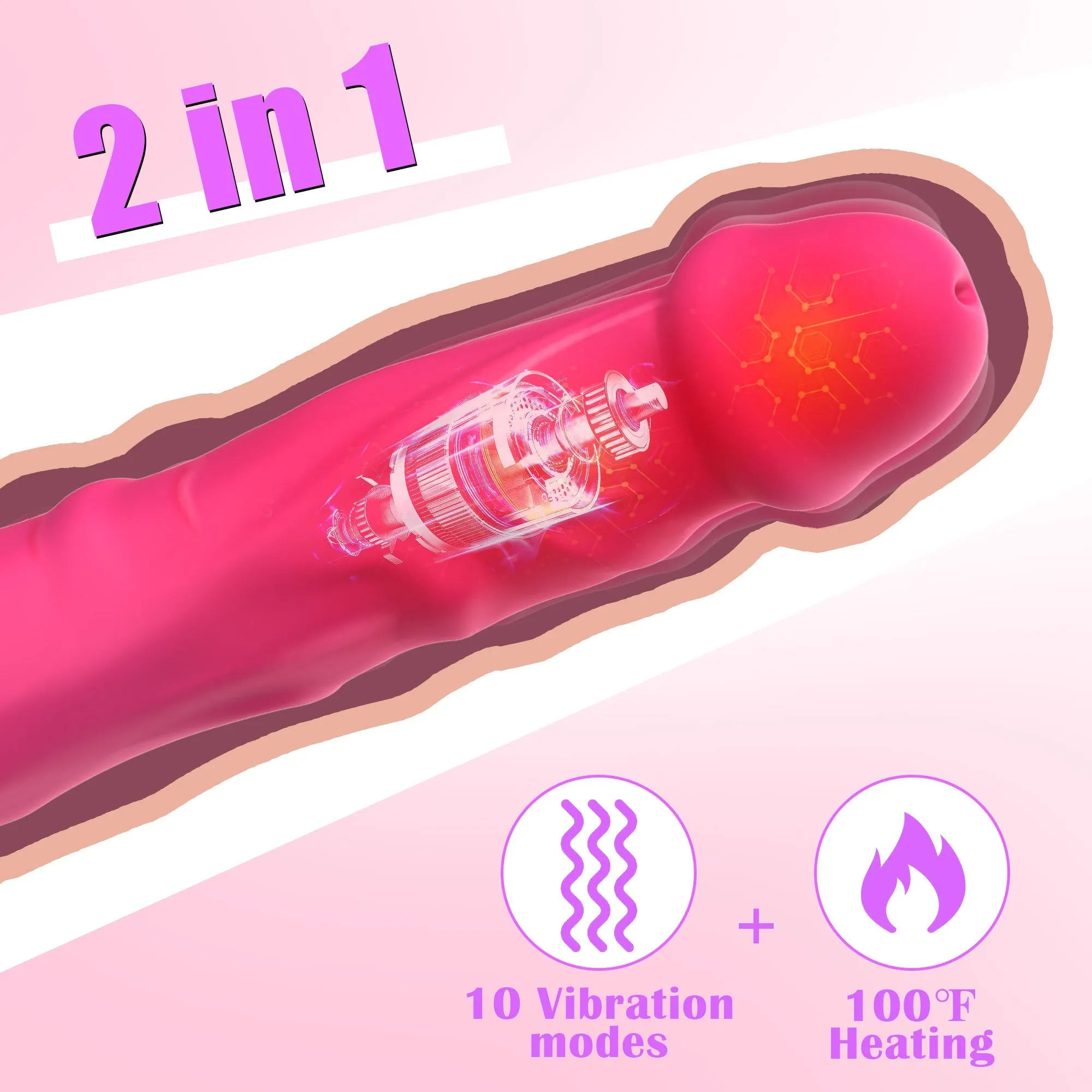 Dildo Vibrator With Vibration & Heating