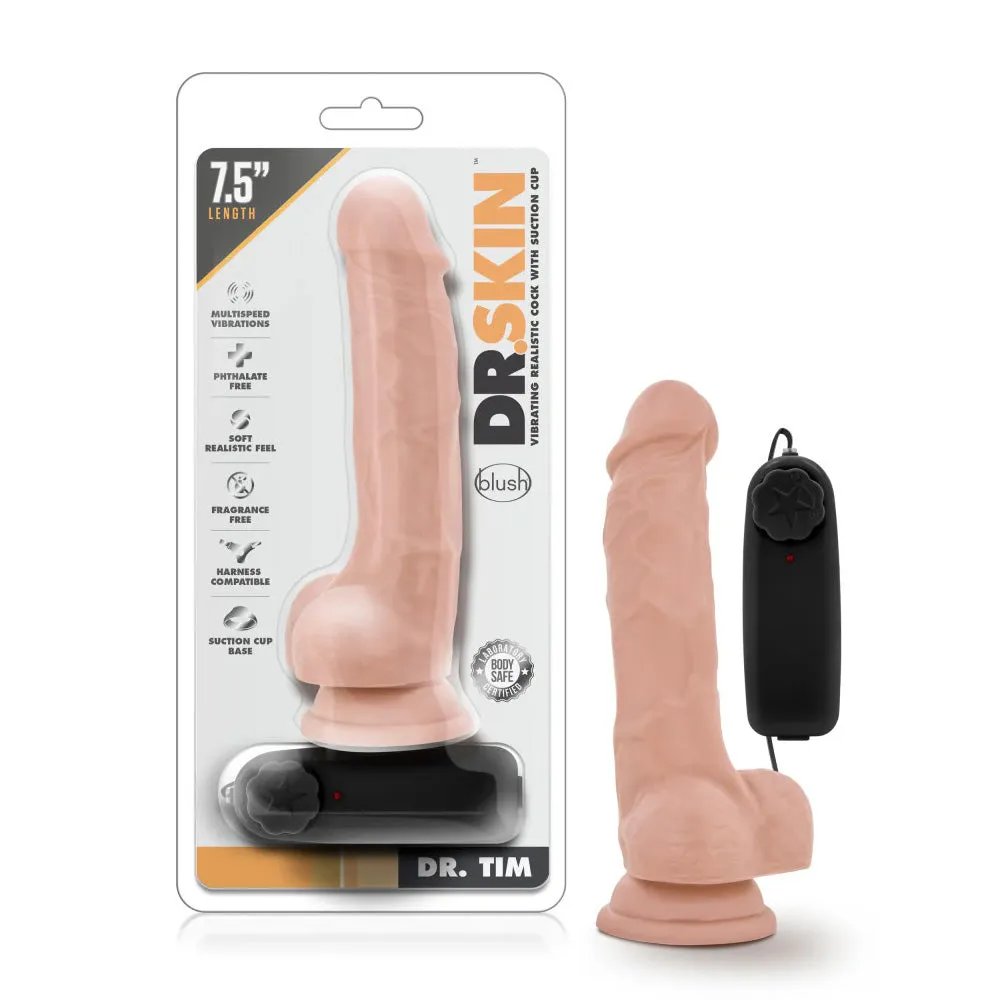 Dr. Skin Dr. Tim Realistic 7.5" Vibrating PVC Dildo