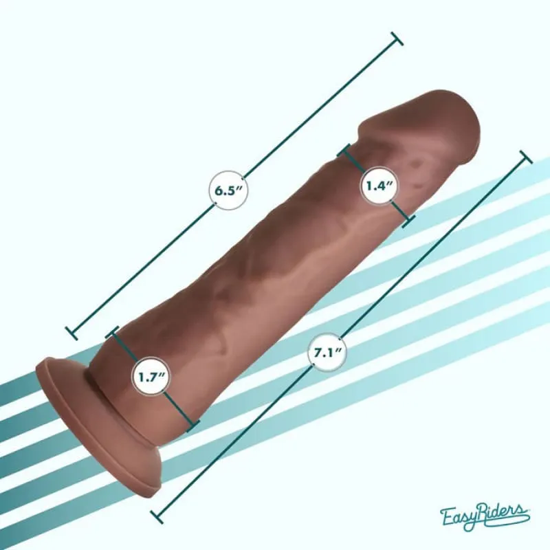 Easy Riders 7&quot; Silicone Dildo - Dark