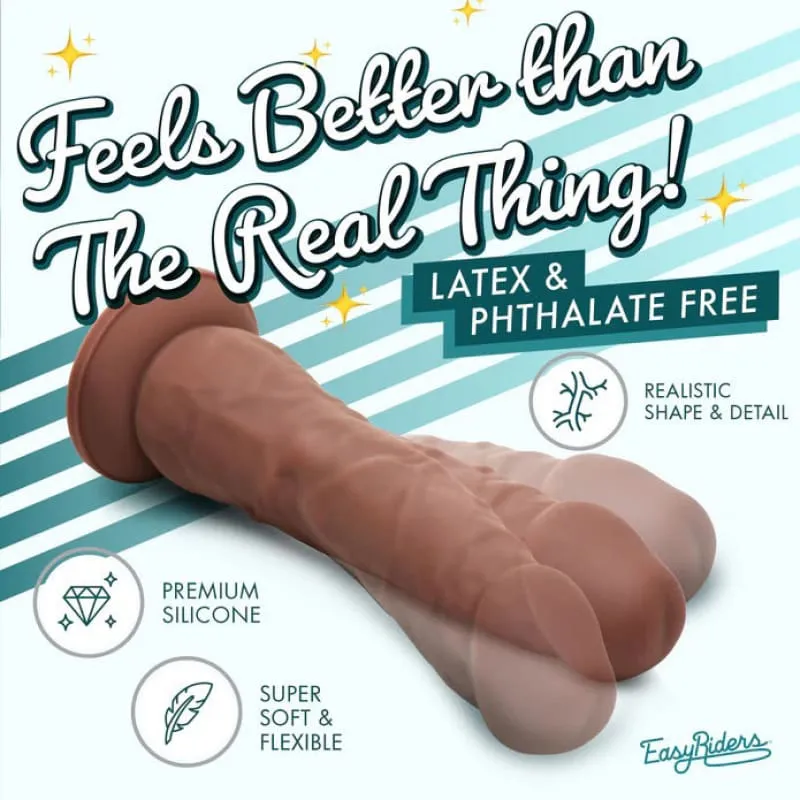 Easy Riders 7&quot; Silicone Dildo - Dark