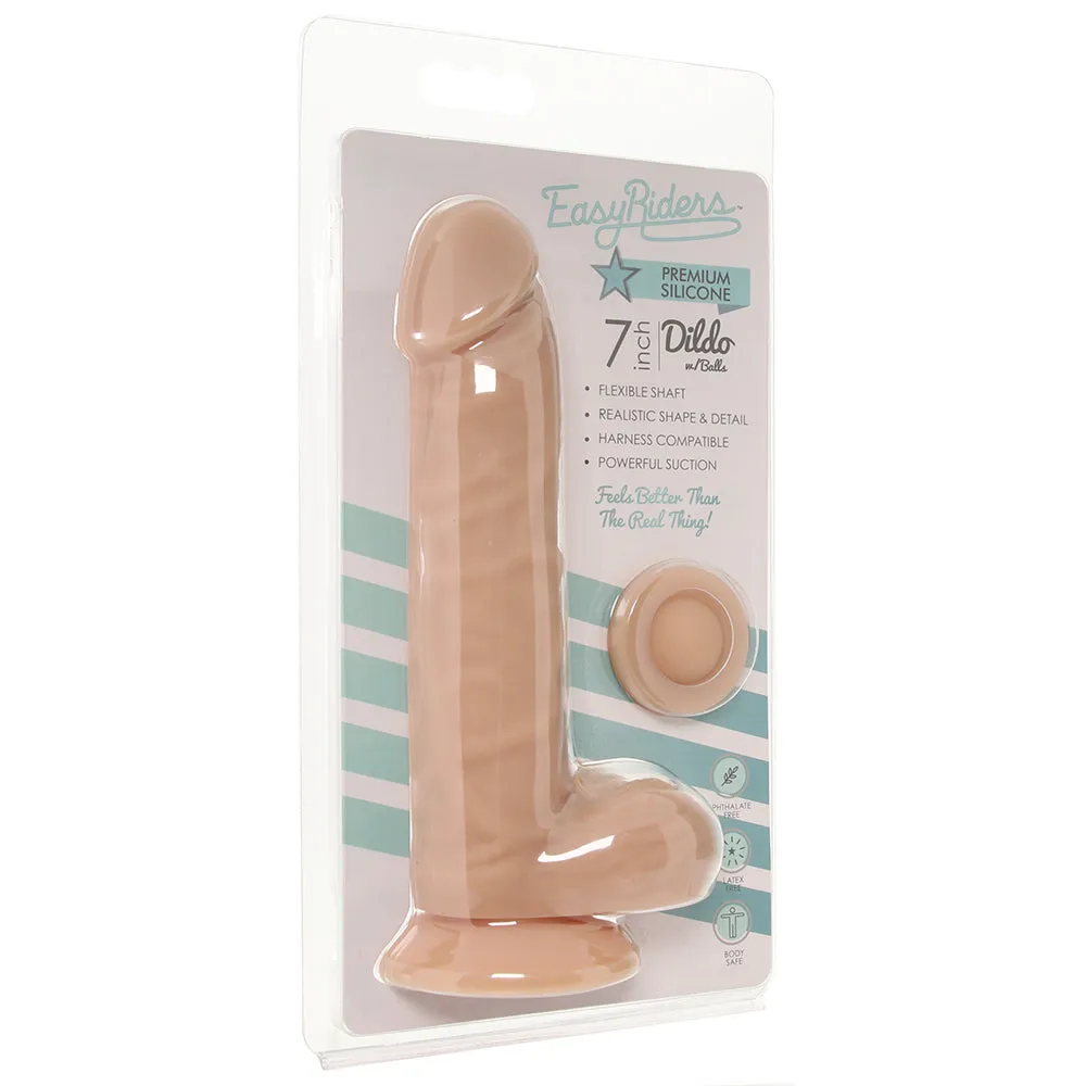 EasyRiders 7 Inch Silicone Dildo with Balls in Light