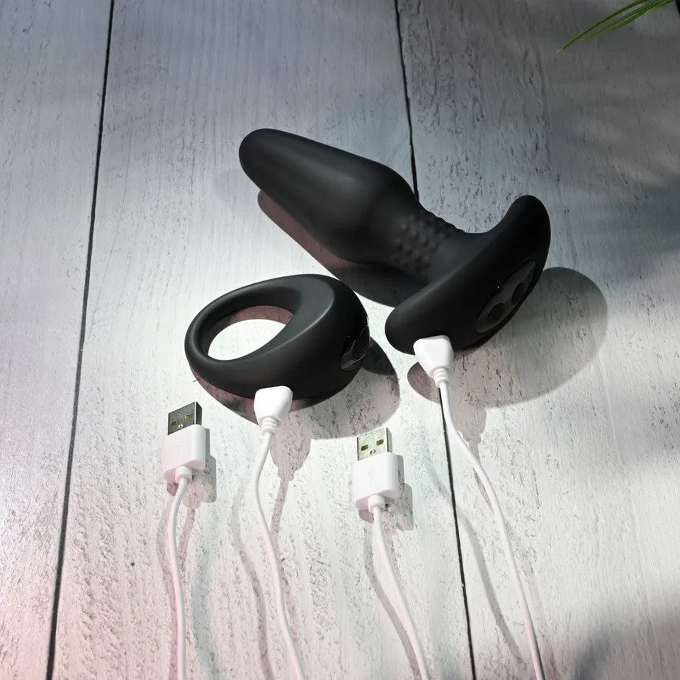 Evolved - Gender X Teamwork Remote Control Anal Plug and Cock Ring (Black)