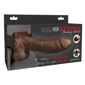 Fetish Fantasy Series - 8" Vibrating Hollow Strap-on w/ Remote Control